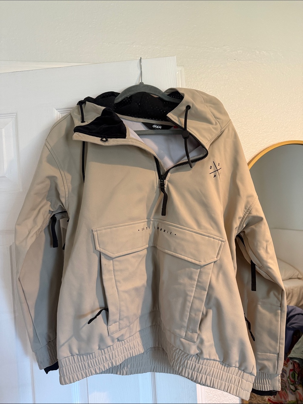 Womens Beige Hooded Anorak Jacket - Unbranded